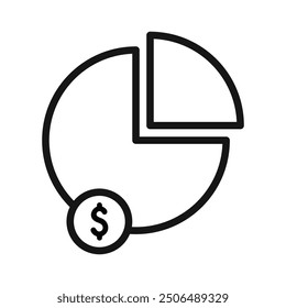 Market share icon Black line art vector logo