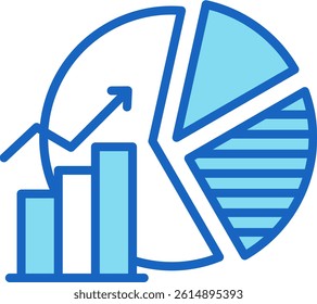 Market Share Icon Blue Vector Illustration