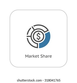 Market Share Icon. Business Concept. Flat Design. Isolated Illustration.