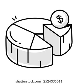 Market share icon in doodle style

