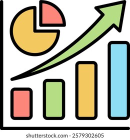 Market Share Icon Element For Design