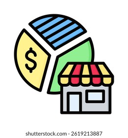 Elemento de ícone de participação no mercado para design