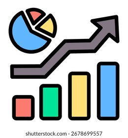Market Share Icon Element For Design