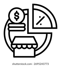 Market Share Icon Element For Design
