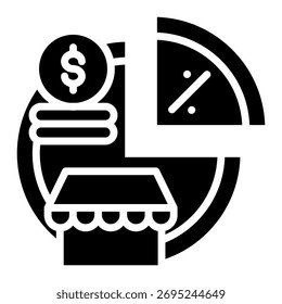 Elemento de icono de cuota de mercado para diseño