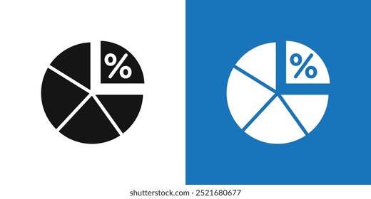 Market share icon Flat vector set outline