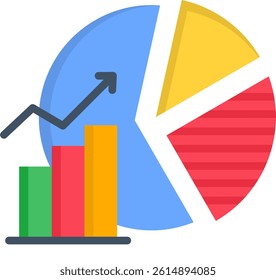 Market Share Icon Flat Vector Illustration