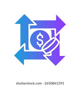 Market Share Icon Glyph Gradient Vector Illustration