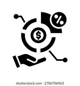 Market Share Icon Glyph Vector Illustration