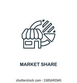 Market Share icon. Line style element from business strategy collection. Thin Market Share icon for web design, software and infographics.