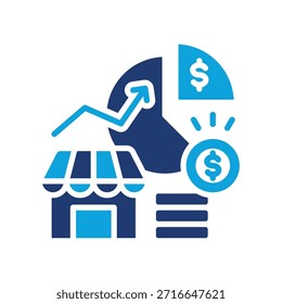 Icono de cuota de mercado Ilustración vectorial mixta