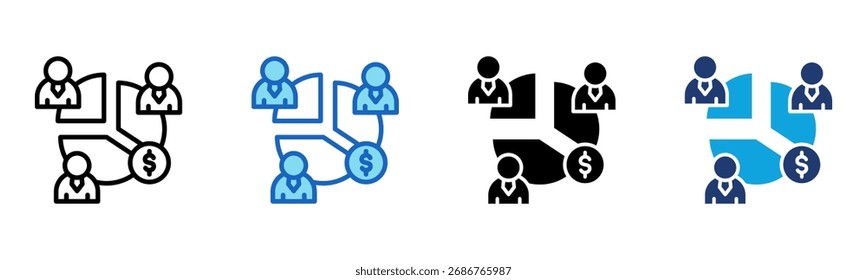 Market Share Symbol Multi Style Vektorgrafik