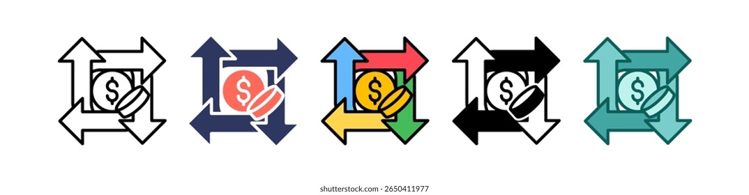 Ícone de participação no mercado - Ilustração de vetor múltiplo