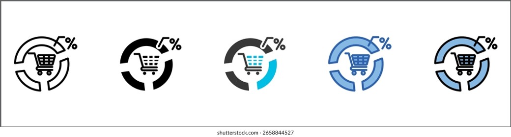 Market Share Icon Pack Multistyle Illustration