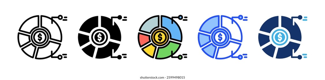 Market Share Icon Set With Multiple Style Collection