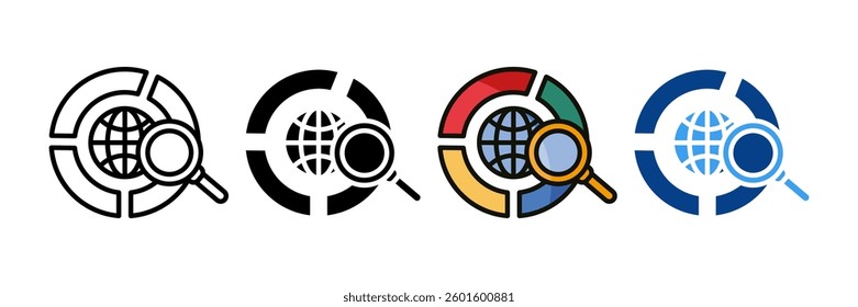 Market Share Icon Set Multiple Style Collection
