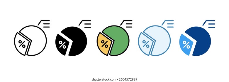 Market Share Icon Set Multiple Style Collection