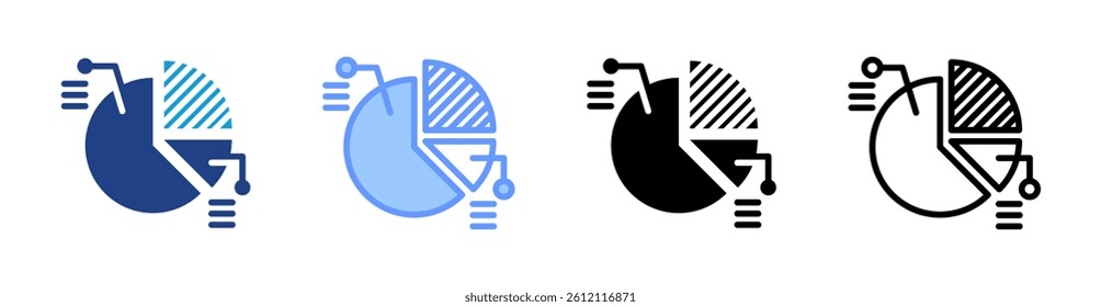 Market Share icon set multiple style collection