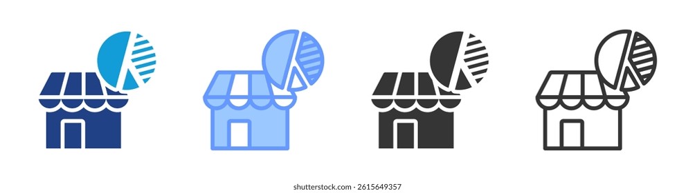 Market Share icon set multiple style collection