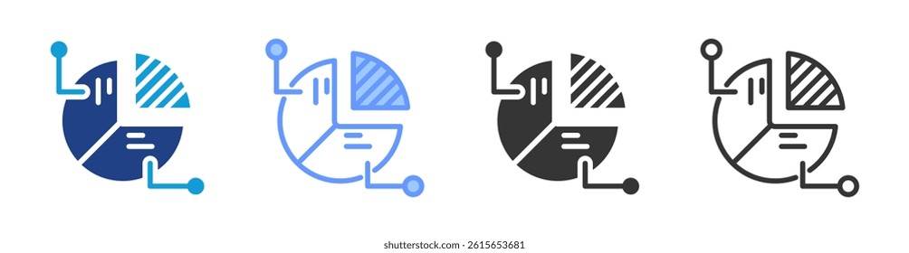 Market Share icon set multiple style collection