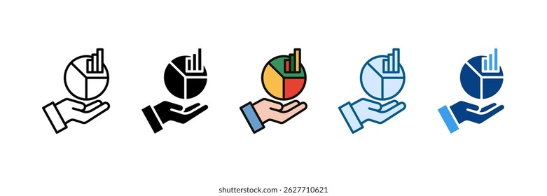 Conjunto de iconos de cuota de mercado Colección de estilos múltiples