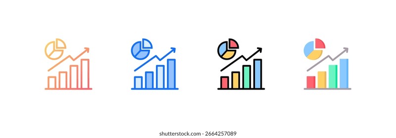 Ícone de Market Share define coleção de vários estilos