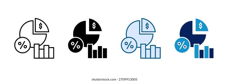 Market Share Icon Set Multiple Style Collection