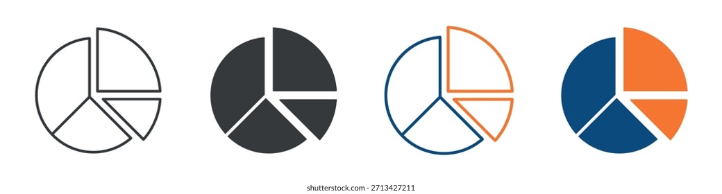Conjunto de iconos de cuota de mercado Colección de estilos múltiples