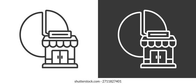 Icono De La Cuota De Mercado Conjunto De Colección De Vector Aislado En Blanco Y Negro