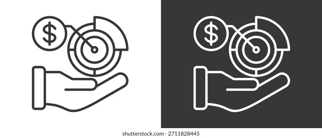Market Share Icon Set Vector Collection Isolated In Black And White