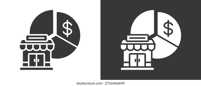 Icono De La Cuota De Mercado Conjunto De Colección De Vector Aislado En Blanco Y Negro