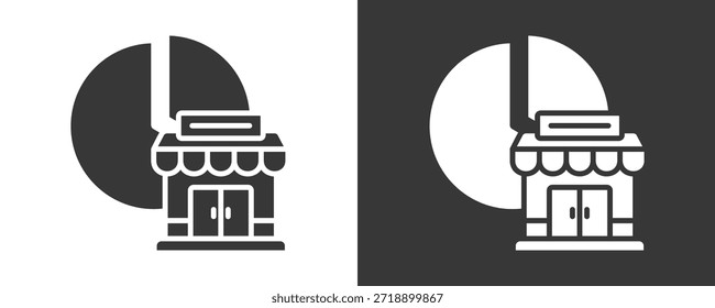 Icono De La Cuota De Mercado Conjunto De Colección De Vector Aislado En Blanco Y Negro