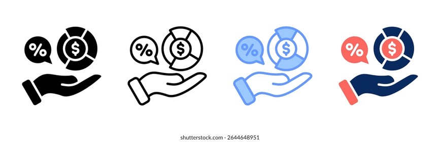 Market Share icon sheet multiple style collection