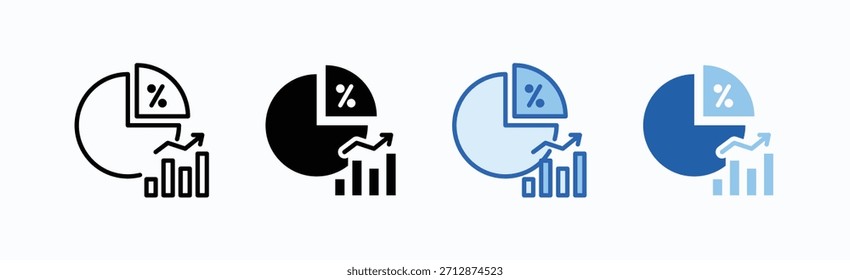 Market Share Icon Sheet Multiple Style Collection Isolated Vector