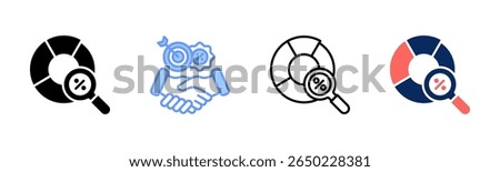 Market Share icon sheet multiple style collection