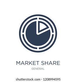 market share icon. Trendy flat vector market share icon on white background from General collection, vector illustration can be use for web and mobile, eps10