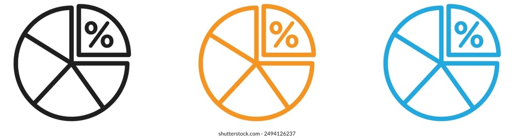 Market share icon vector logo set collection for web app ui