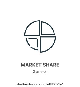 Vektorillustration-Symbol für Marktanteile Dünne Linie, schwarzes Marktanteilsymbol, einfache flache Vektorillustration-Elementgrafik aus bearbeitbarem Gesamtkonzept einzeln auf weißem Hintergrund