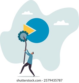 Market share revenue distribution or investment earning and profit pie chart,business concept.flat character.