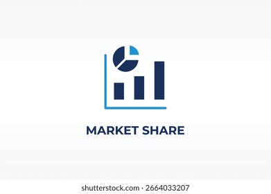 MARKET SHARE vector, icon or logo sign isolated symbol illustration