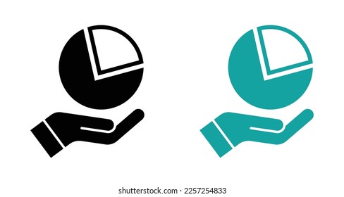 Market share vector icons set 