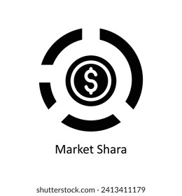 Market Share vector  Solid  Icon  Design illustration. Business And Management Symbol on White background EPS 10 File