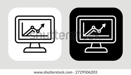 Market Shift Icon In Black and White Line Style