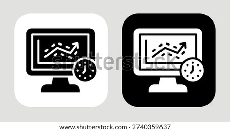 Market Shift Icon In Black and White Glyph Style