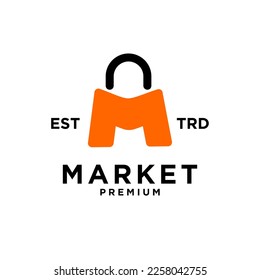 Marktshop-Beutel Initial-M-Logo-Symbol-Design modern