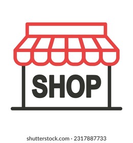 Market shop line icon. Store or Marketplace vector illustration