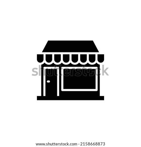 Market Shop stencil icon. Vector Illustration