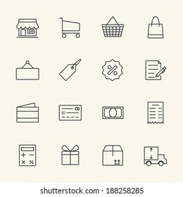 Market and Shopping icon set, Line icon