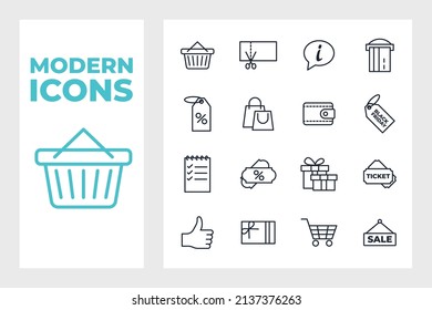 Market Shopping mall set icon symbol template for graphic and web design collection logo vector illustration