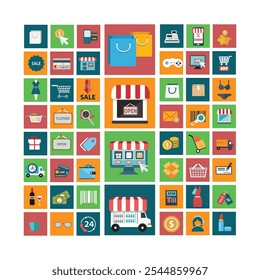 market simple icon sheet eps - 10